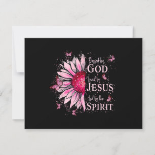 Cartons Réponse Béni Par Dieu - Aimé Par Jésus Tournesol Rose