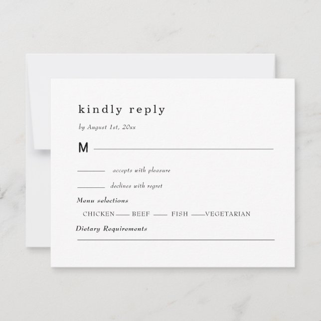 Cartons Réponse black and white wedding, foliage crest  (Devant)
