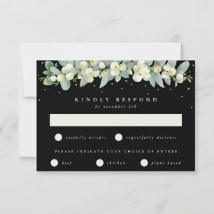 Cartons Réponse Black Snowberry+Eucalyptus Garland Mariage