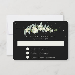 Cartons Réponse Black Snowberry+Eucalyptus Garland Mariage