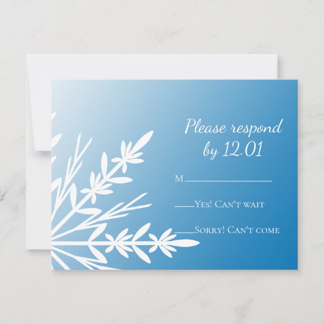 Cartons Réponse Blanche-Neige sur Blue Winter Wedding (Devant)