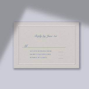 Cartons Réponse Bleu bleu bleu moderne Mariage classique
