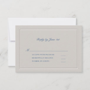 Cartons Réponse Bleu bleu bleu moderne Mariage classique