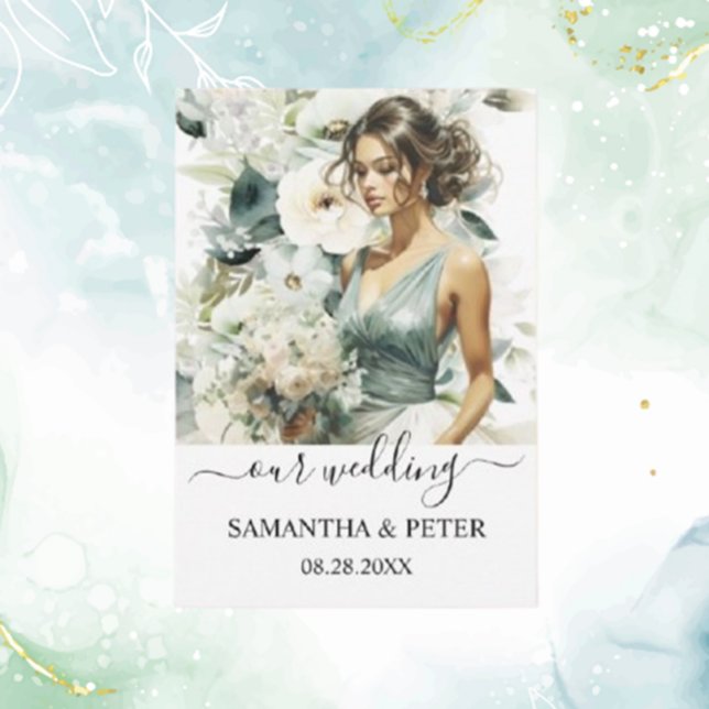 Cartons Réponse Bleu Duché Eucalyptus verdure (Delight your guests with a Dusty Blue Eucalyptus Greenery RSVP Card,)