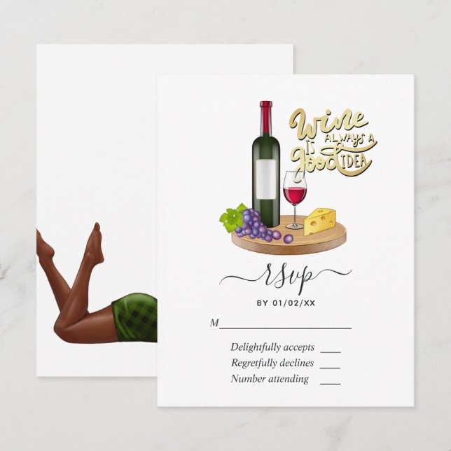 Cartons Réponse Bleu marine et or Paon vintage (Devant / Derrière)