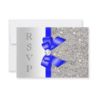 Bleu Royal Faux Nœud Paillettes Argent Diamant RSV