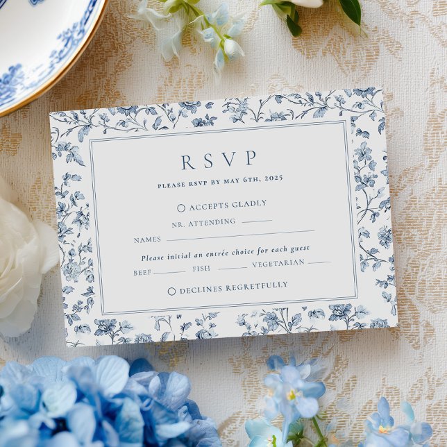 Cartons Réponse Blue Chinoiserie Wedding (Créateur téléchargé)
