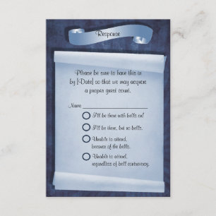Cartons Réponse Blue Engagement Ceremony Funky Response Card