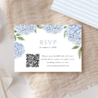 Blue Hydrangea Bloom QR Code Block Imprimer Répond