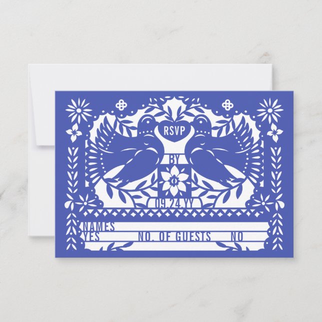 Cartons Réponse Blue Mexicaine Fantail Doves Papel Picado (Devant)