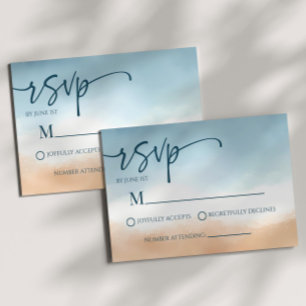 Cartons Réponse Blue Ocean Beach Shore Sand Mariage