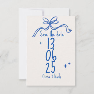 Cartons Réponse Blue Ribbon Save the Date Card