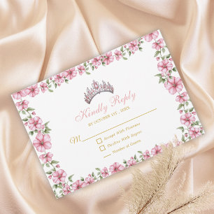 Cartons Réponse Blush Rose Doré Mis Quince Paillettes Quinceañera
