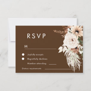 Cartons Réponse Bohemian Terracotta Mariage d'été et d'automne