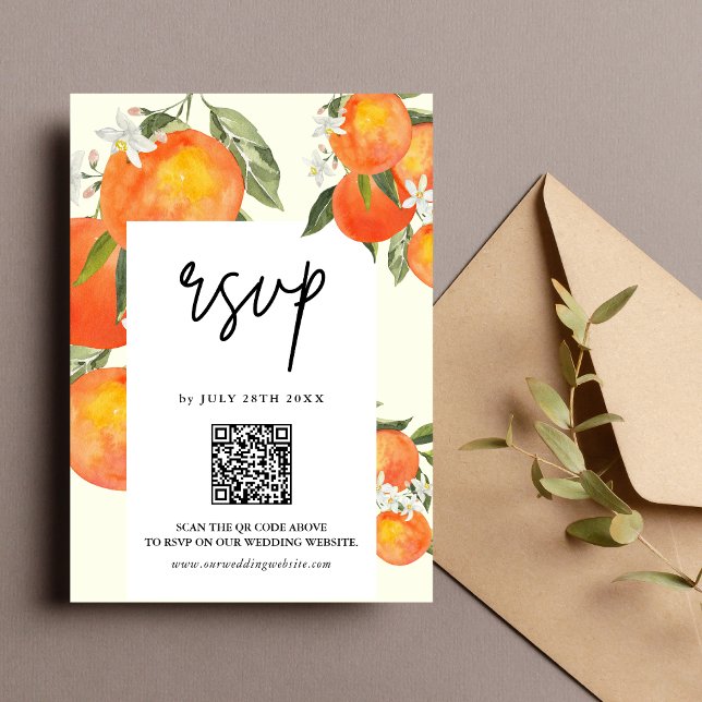 Cartons Réponse Boho Abstract Sketchy Orange Garden Wedding (Créateur téléchargé)