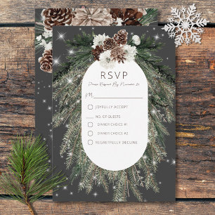 Cartons Réponse Boho Charcoal Pine Winter Sparkings Deux Dîners