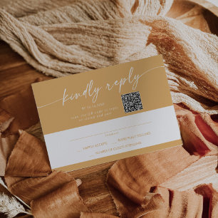 Cartons Réponse Boho Chic Jaune Marigold Mail In et QR Code