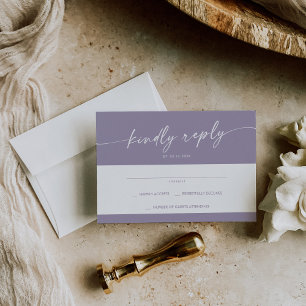 Cartons Réponse Boho Chic Lavande Purple Simple Mariage