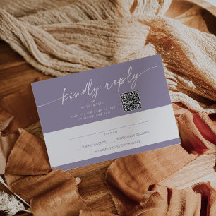 Cartons Réponse Boho Chic Lavender Purple Mail In et QR Code