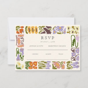 Cartons Réponse Boho Chic Mariage coloré moderne