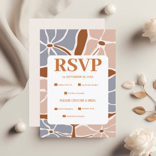 Cartons Réponse Boho Chic Retro Floral Mariage