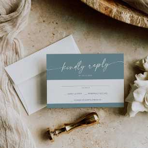Cartons Réponse Boho Chic Seafoam Turquoise Mariage simple