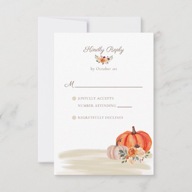 Cartons Réponse Boho Fall Citrouille Beach Arbor Mariage (Devant)