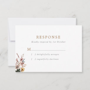 Cartons Réponse Boho Fall Wild Flowers Mariage