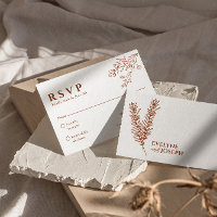 Boho Floral Beige Terracotta Mariage Terrain