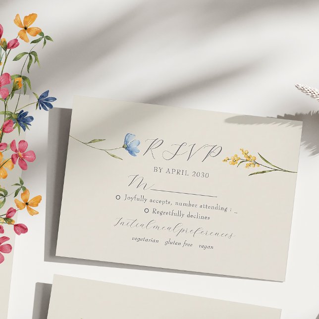 Cartons Réponse Boho Floral Mariage (Créateur téléchargé)