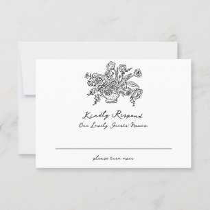 Cartons Réponse Boho Modern Doodle Site Mariage Qr Code