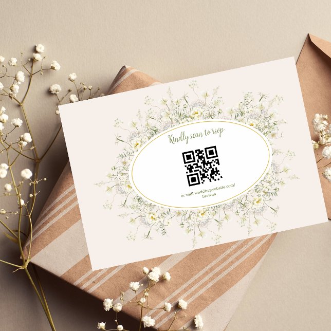 Cartons Réponse Boho Neutre Aquarelle Fleur de Champ Mariage R (Créateur téléchargé)