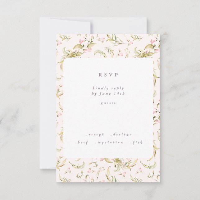 Cartons Réponse Boho Printemps Botanique Gros Fleur sauvage Mariag (Devant)