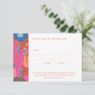 Cartons Réponse Boho rouge coloré Floral Simple Mariage moderne