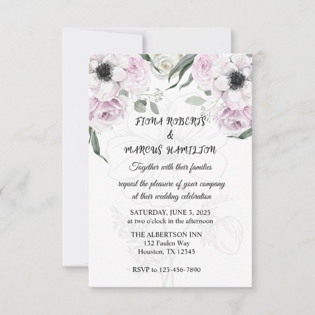 Cartons Réponse Boho Rustic Elegant Floral Mariage (Devant)