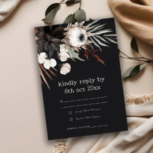 Cartons Réponse Boho Rustique rouille gothique Mariage botanique n