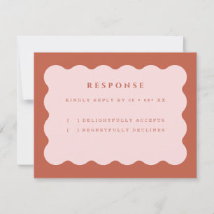 Cartons Réponse Boho Scallop Terracotta & Blush Mariage