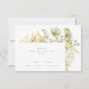 Cartons Réponse Boho Spring Wild Botanal Florals Mariage cadre