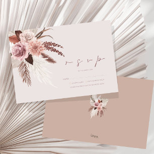 Cartons Réponse Boho Terracotta Pampas Grass Mariage Floral