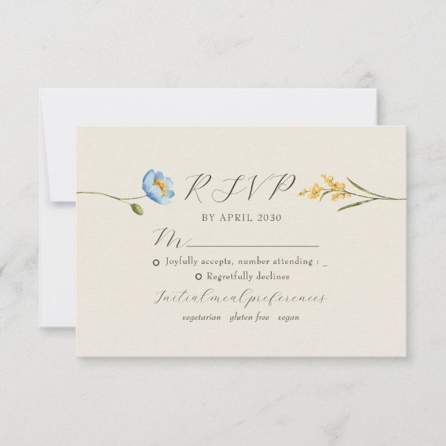 Cartons Réponse Boho Wildflower Wedding (Devant)