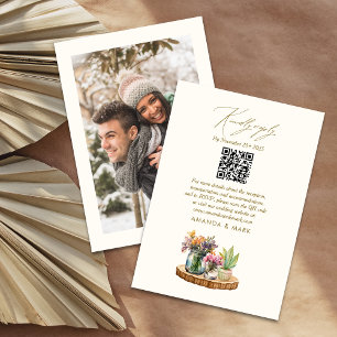 Cartons Réponse Bois fleur sauvage Mason Jars Boho Bohemian Wed RS