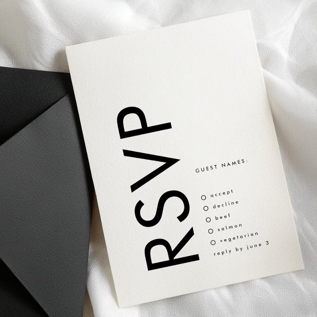 Cartons Réponse Bold Big Monogram Simple Wedding (Créateur téléchargé)