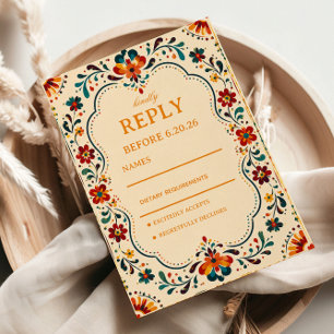 Cartons Réponse Botanique Mexicaine Folklorique Colorée
