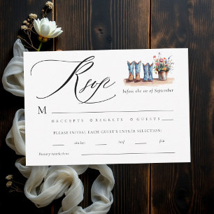 Cartons Réponse Bottes en denim de campagne Wildflowers Mariage ru