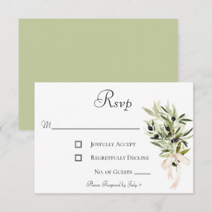 Cartons Réponse Bouquets de la Branche d'Olivier Mariage