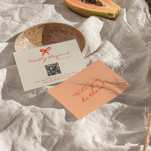 Cartons Réponse Bright Colorful Retro Drake Ruban QR Code Mariage