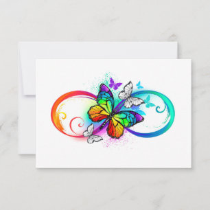 Cartons Réponse Bright infinity with rainbow butterfly