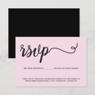 Cartons Réponse Budget Rose Black Mariage Sièges réservés