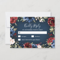 Burgundy Red Navy Blue Gold et Blush Pink Mariage