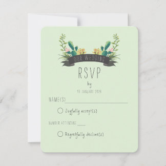 Cartons Réponse Cactus and Succulent Boho Wedding